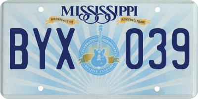 MS license plate BYX039