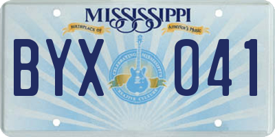 MS license plate BYX041