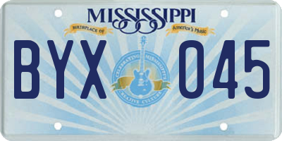 MS license plate BYX045