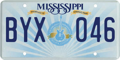 MS license plate BYX046