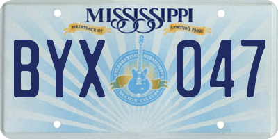 MS license plate BYX047