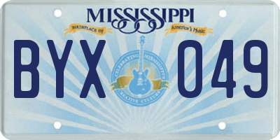 MS license plate BYX049