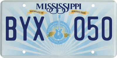 MS license plate BYX050