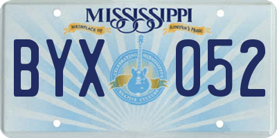 MS license plate BYX052