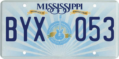 MS license plate BYX053