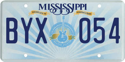 MS license plate BYX054