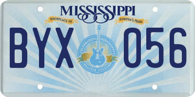 MS license plate BYX056
