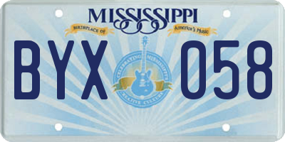 MS license plate BYX058