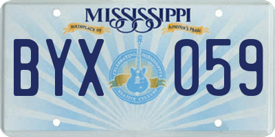 MS license plate BYX059