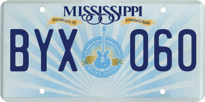 MS license plate BYX060