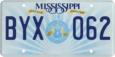 MS license plate BYX062