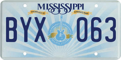 MS license plate BYX063