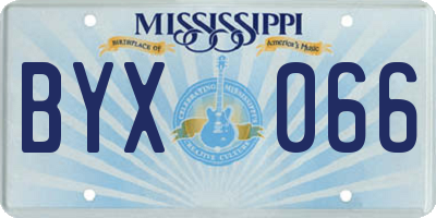 MS license plate BYX066