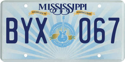 MS license plate BYX067