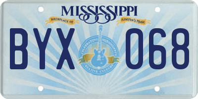 MS license plate BYX068