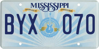 MS license plate BYX070