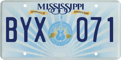 MS license plate BYX071