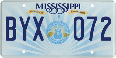 MS license plate BYX072
