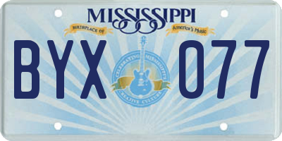 MS license plate BYX077