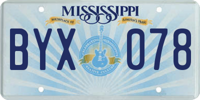MS license plate BYX078