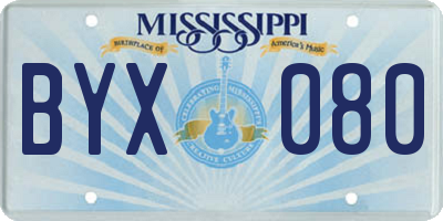 MS license plate BYX080