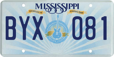 MS license plate BYX081