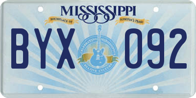 MS license plate BYX092