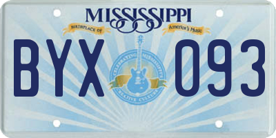 MS license plate BYX093