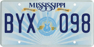 MS license plate BYX098