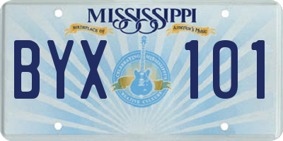 MS license plate BYX101