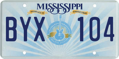 MS license plate BYX104