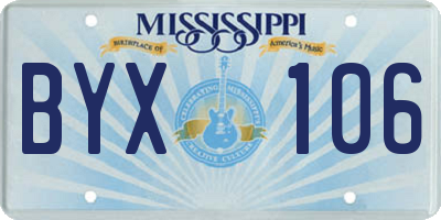 MS license plate BYX106