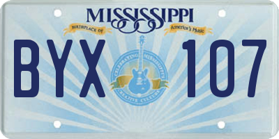 MS license plate BYX107