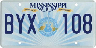 MS license plate BYX108