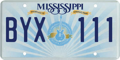 MS license plate BYX111