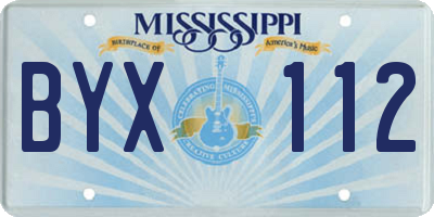 MS license plate BYX112