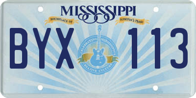MS license plate BYX113