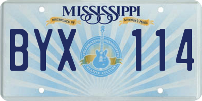 MS license plate BYX114