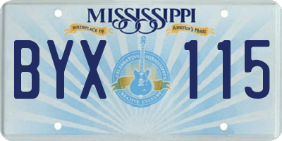 MS license plate BYX115