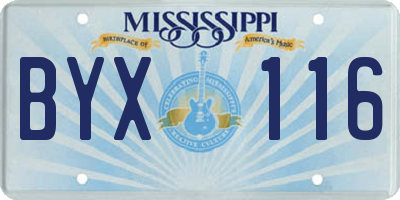 MS license plate BYX116