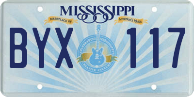 MS license plate BYX117
