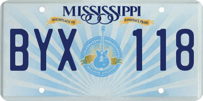 MS license plate BYX118