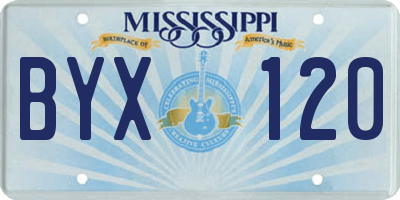 MS license plate BYX120