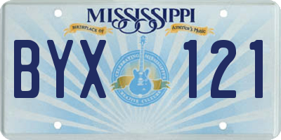 MS license plate BYX121