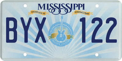 MS license plate BYX122