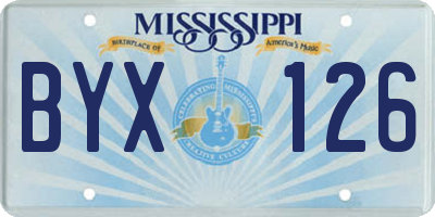 MS license plate BYX126