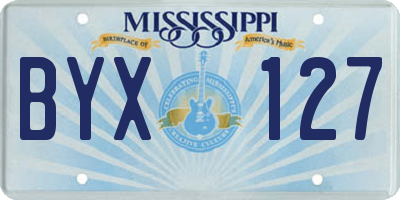 MS license plate BYX127