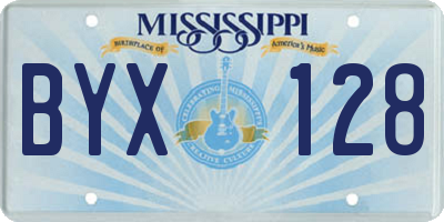 MS license plate BYX128