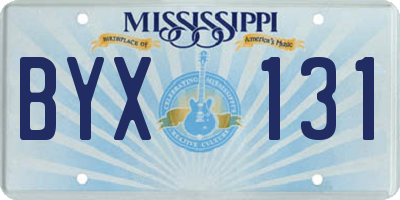 MS license plate BYX131