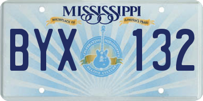 MS license plate BYX132